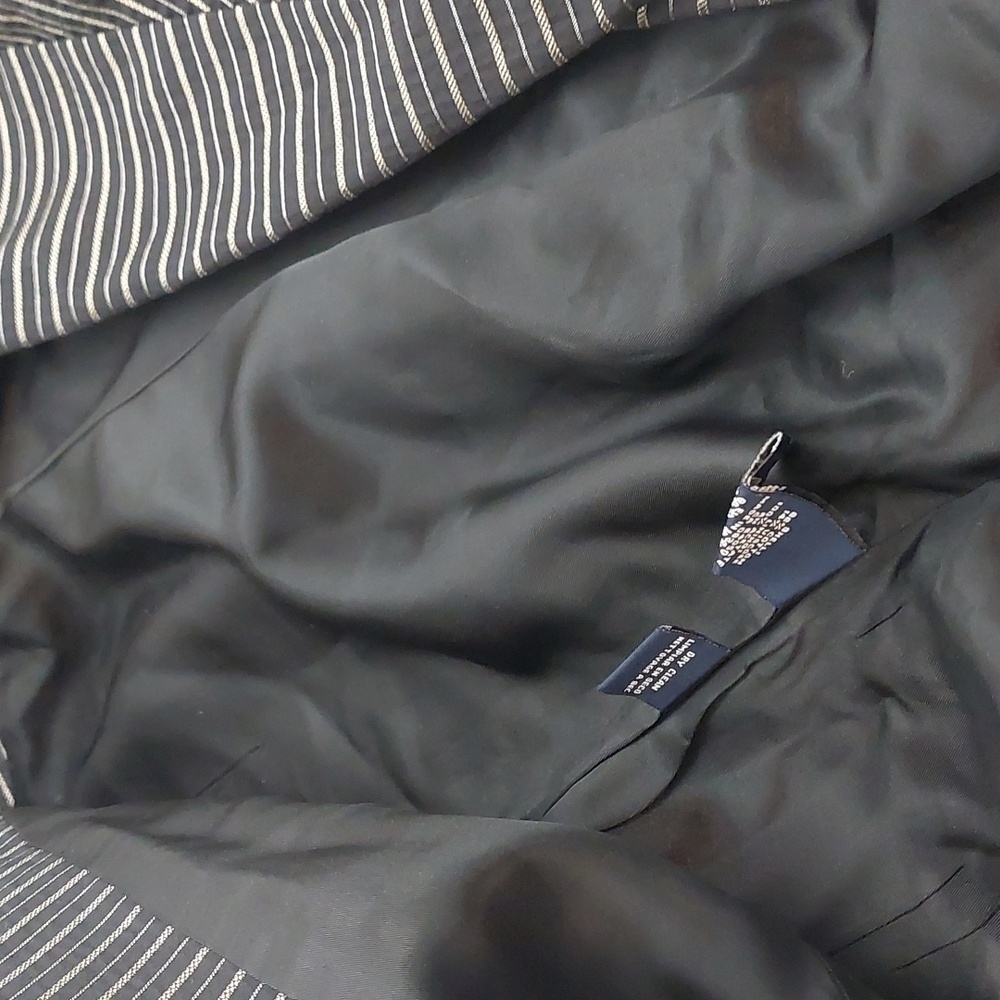 Jones New York Women's Size PS Petite Small Blazer Striped Belted Black - Picture 10 of 15
